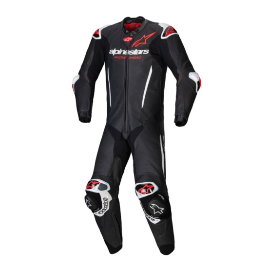 Alpinestars GP-R7 1 Pc Leather Suit Black White Red Fluo