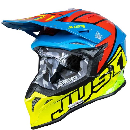 Just1 J39 MX Helmet Thruster - Fluo Yell-Red-Blue